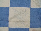 1930s Quilt-Blue/White-Embroidered Flowers/Quilted Sunflowers-66x78-SERENE — photo 7