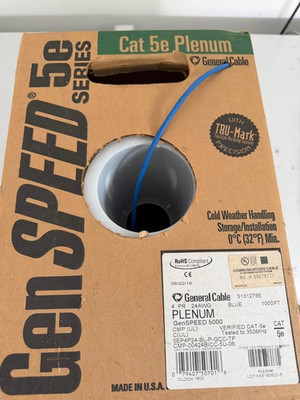General Cable CAT 5E GenSpeed 5000 4P/24AWG  350Mhz Gray- 420 FT