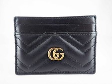 GUCCI Marmont Card Holder Leather Black