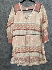 O’Neill Women’s Boho Paisley Floral Dress Size L Viscose 35”