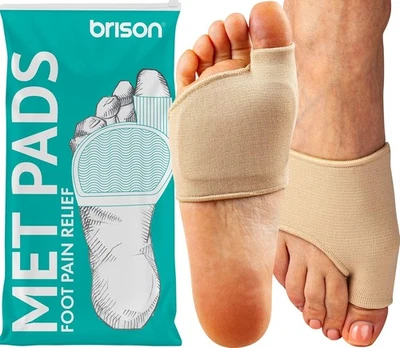 BRISON Metatarsal Pads for Women & Men Ball of Foot Cushion - Gel Sleeves Cushions Pad