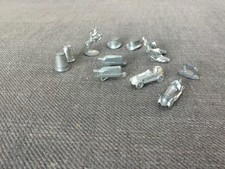 12 VINTAGE METAL MONOPOLY PIECES