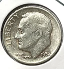 1952 S Silver Roosevelt Dime VF Very Fine