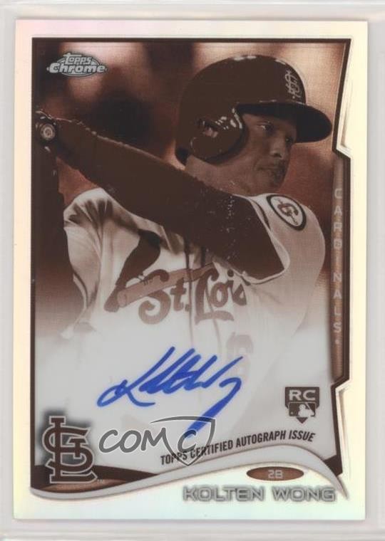 2014 Topps Chrome 18/75 Kolten Wong #188 Auto RC 0nr3