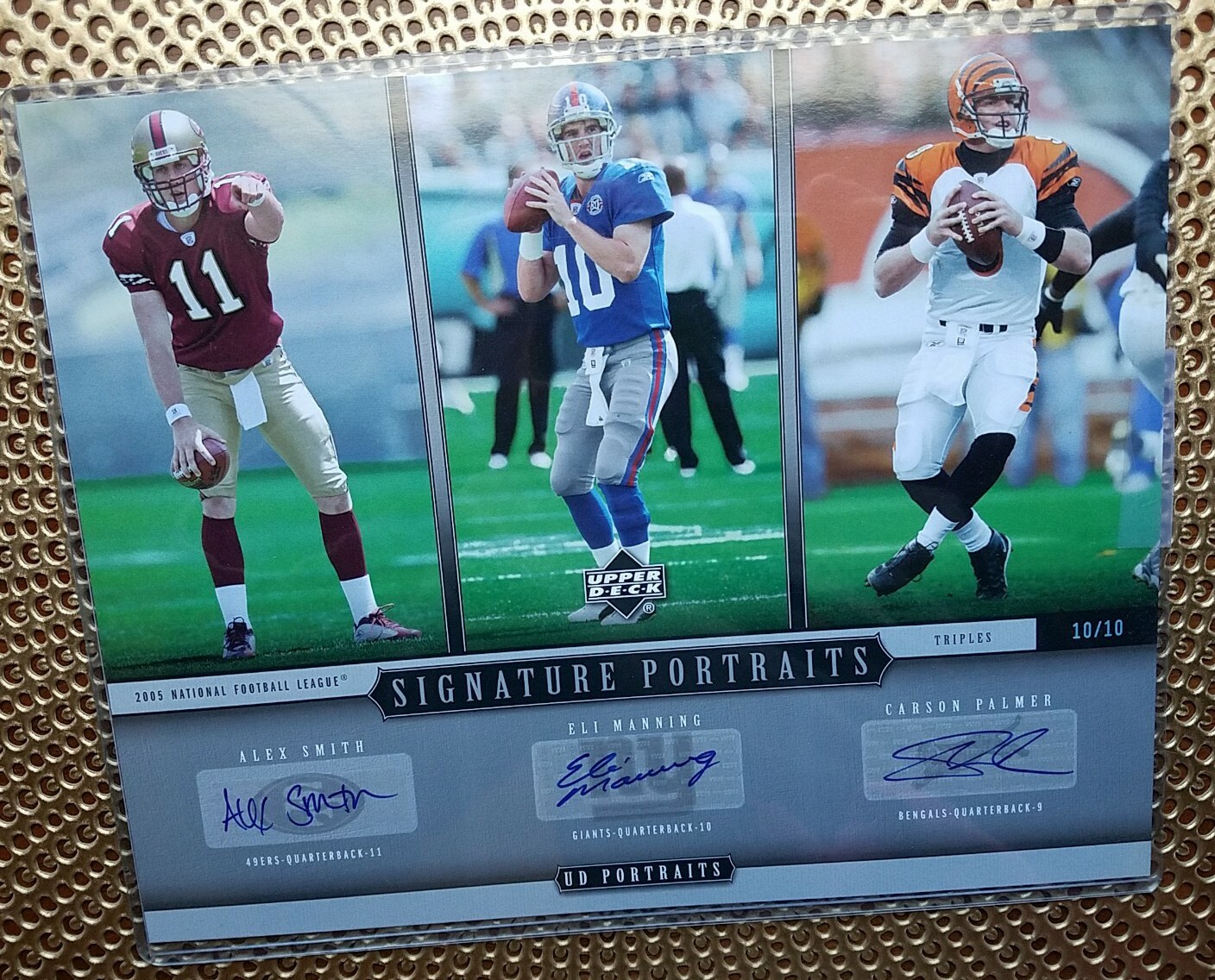 Alex Smith Autographed Signed New York Giants ELI MANNING CARSON PALMER 05 UD PORTRAITS AUTO'S #10/10 1/1 