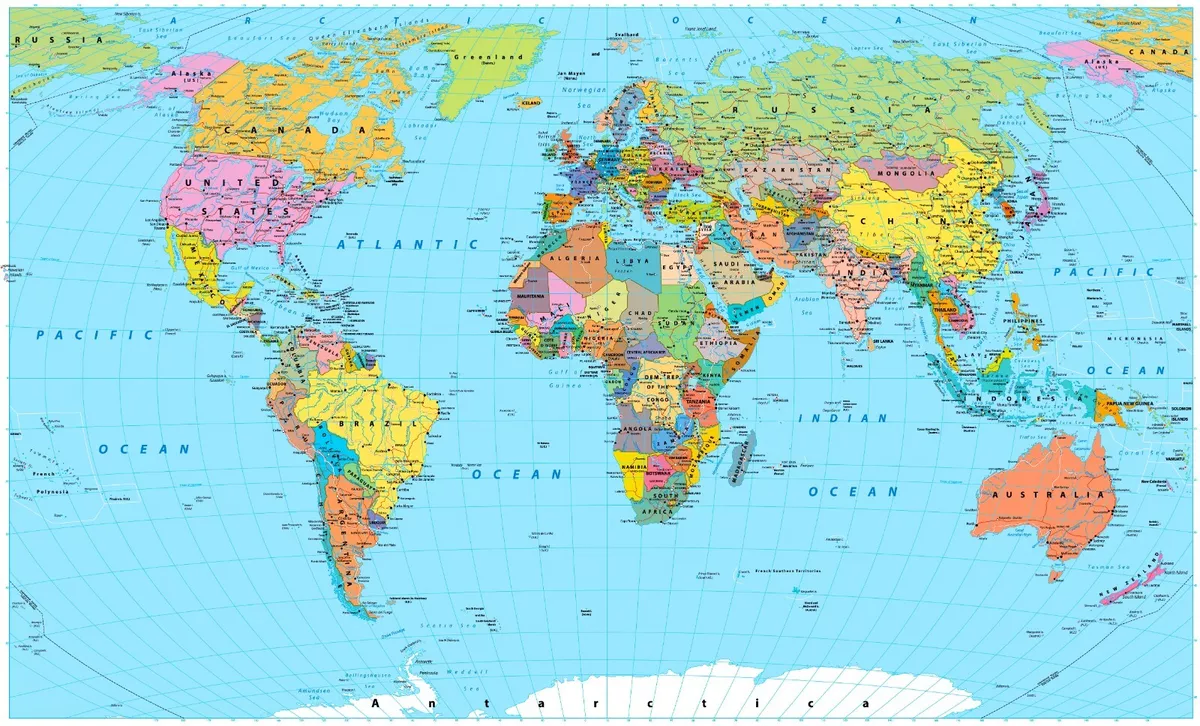 World Map With Details
