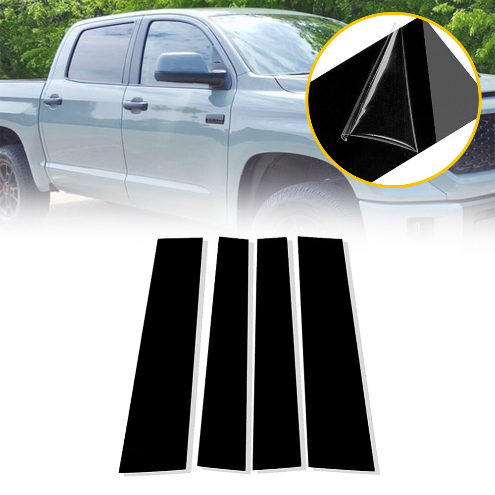 For Tundra TOYOTA Double Cab 2007-2021 Black Pillar Posts Door Window Cover Kits
