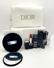 Dior Rouge Gift Set 4 Pcs: Pocket Mirror, Lipstick 999 Satin, Mascara, Denim Bag