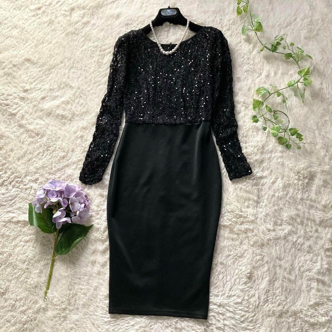 ax paris party dresses NWT Ax Paris Womens Black Sequin Long Sleeve HOLIDAY Sheath Dress SZ 12 STUNNER