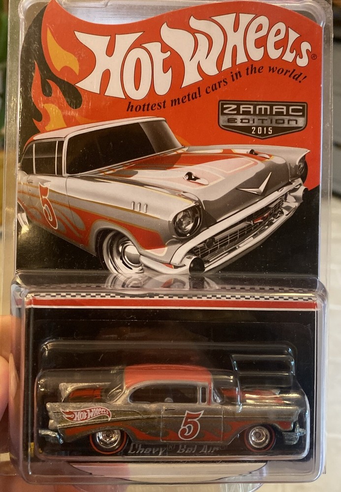 Hot Wheels RLC ‘57 Chevy Bel Air 2015 ZAMAC EDITION - MAIL IN - NEW IN PROTECTOR