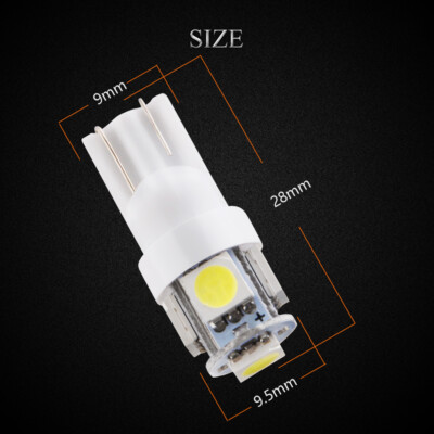 100 Pcs T10 W5W 194 LED Bulbs - 6V DC, 0.24W, For Pinball, Auto, & DIY Lighting