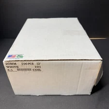Premium Quality White Plastic Coil Binding Supplies, 20mm, 12", 100 per box