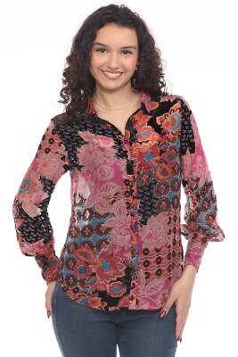 Johnny Was Yrene Burnout Blouse C11224BO