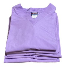 Cherokee Purple Scrub Tops Lot of 6 Size Small 3 Pocket Unisex Workwear Orchid