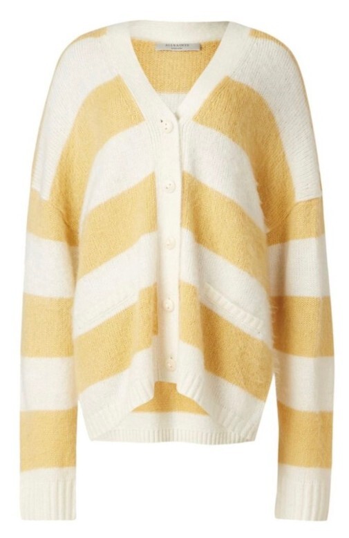 AllSaints Lou Cardigan Yellow/Cream Size M RRP £159