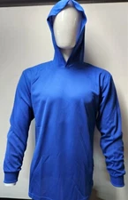 BLACK, Grey, BLUE Long Sleeve Safety Shirt With Hoodie, Polyester Birdeye Mesh