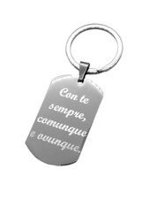 Men Women Stainless Steel Dedication Custom Quote Keychain