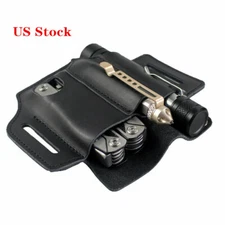 Multifunction Leather Belt Tool Pouch EDC Portable Knife Pen Tool Storage Bag