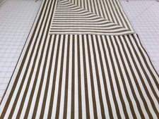 Brown White Striped Fabric. Lightweight. Washed. Approx 34x44. SEEnote A25-508