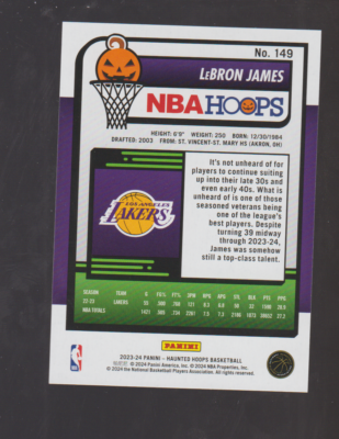 2023-24 Panini NBA Haunted Hoops #149 LeBron James card | eBay