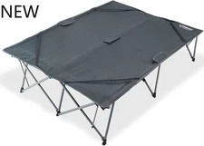 KingCamp 2 Person Queen Size Camping Cot, Folding Portable Double 550lbs, New