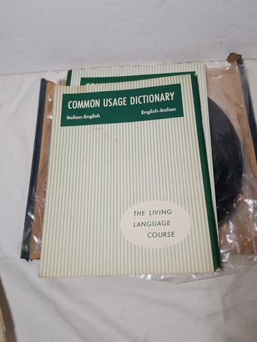 Vintage 1956 A Complete Language Course LIVING ITALIAN RPM Records Broken Box - Picture 4 of 9