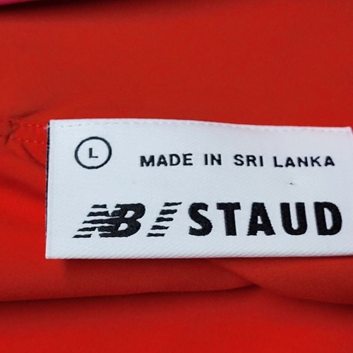 NWT New Balance STAUD Performance CROP TOP Large Red Pink Color Block Fitness - Picture 7 of 15