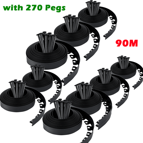 100 Metre Flexible Garden Border Edging Grass Lawn Path Edging With Plastic Pegs - Picture 22 of 23