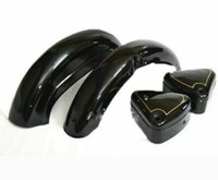 Schwarz Bemalt Schutzblech Fender Und Werkzeug Box Set FüR Royal Enfield 350Cc
