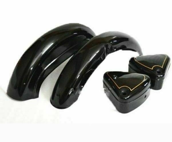 Schwarz Bemalt Schutzblech Fender Und Werkzeug Box Set FüR Royal Enfield 350Cc-image