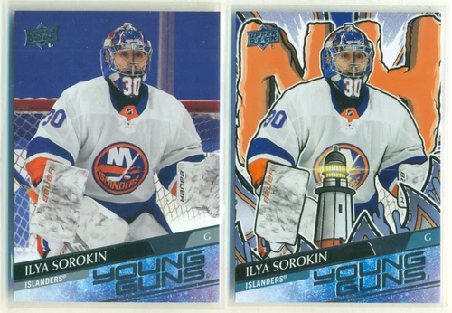 2020-21 Upper Deck Young Guns SP #461 ILYA SOROKIN RC & 2024-25 UD2 Renewed YG