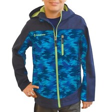 FREE COUNTRY BOY'S SOFTSHELL JACKET COLOR: ELECTRIC BLUE CAMO SIZE: S 4 NWT