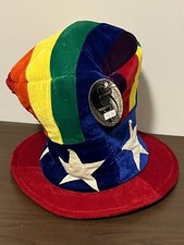 Elope Uncle Sam American Flag Party Hat Rainbow Top Cap Costume Show