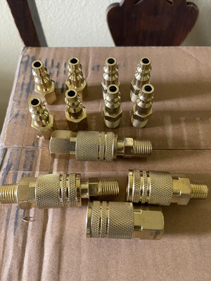#ad Brass Quick Connect Air Hose Fittings 14 PCS 1 4 NPT Air Compressor Coupler Kit $13.98