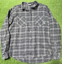 STIO Shirt Mens Large Gray Hutkeeper Flannel Plaid Organic Cotton