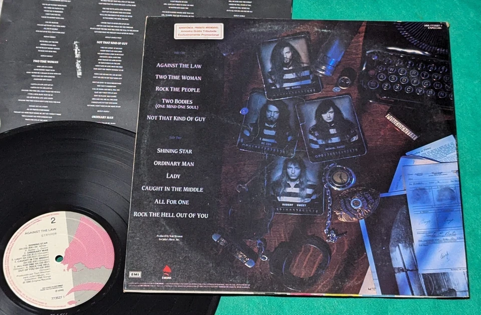 Stryper - Against The Law BRAZIL LP 1st press 1990 Enigma - Image 4 of 4