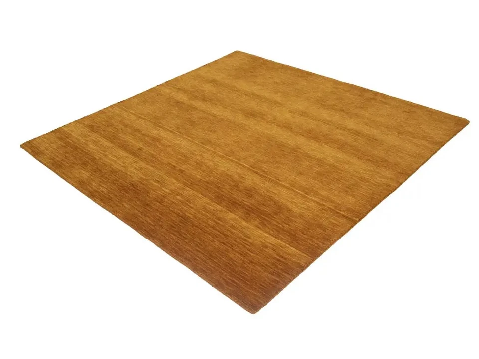 Orange Solid and-Loomed 6X6 Gabbeh Wool Square Rug Oriental Home Decor Carpet - Image 3 of 4