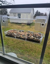 Clear Window Bird Feeder Outdoors - Bird Feeder for Viewing with 5 Perching