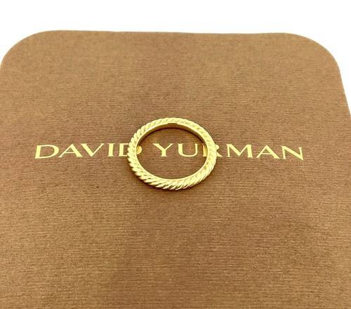 David Yurman Cable Collectibles Stack Ring 18K Yellow Gold 2mm Sz 4 + Box Pouch - Picture 7 of 8