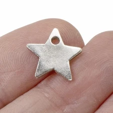 Celestial Star Charms Silver, 2pc Metal Stamping Blanks, Charm Necklace Supplies
