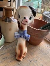 Vintage 1950s-1960s Ceramic Dog Figurine Long Neck MCM Retro
