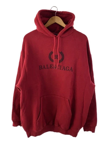FELPA CON CAPPUCCIO BALENCIAGA L COTONE ROSSO UP57 2018 01291 Usata