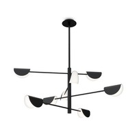 Deckenleuchte Metall G9 125 Cm Breit Schwarz 8-Flammig Modern Deckenlampe