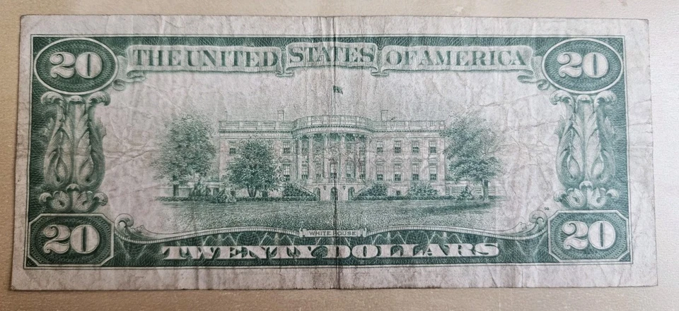 1928 $20 Gold Certificate FR2402 VF Very Fine Note Bill Problem Free Example - Image 2 of 3