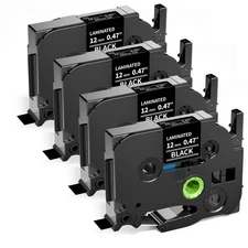 TZe-335 TZe335 Label Maker Tape White on Black Replacement for Brother P Touc...