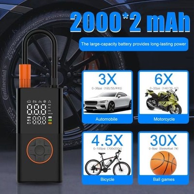 Tire Inflator Car Air Compressor Electric Wireless Digital Display with LED Lamp