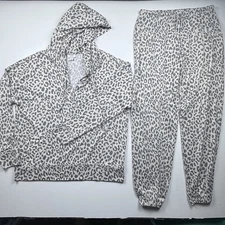 Jenni Intimates Leopard Print Lounge Set Hoodie & Joggers Women’s Size M