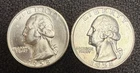 Lot of 2 UNC-MS 90% Silver 1958D Washington Quarters from Bank Roll FS NR KM164