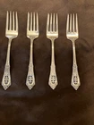 REDUCED PRICE Wallace Rose Point Sterling Salad Forks  (4)  6 1/2"  No Monogram