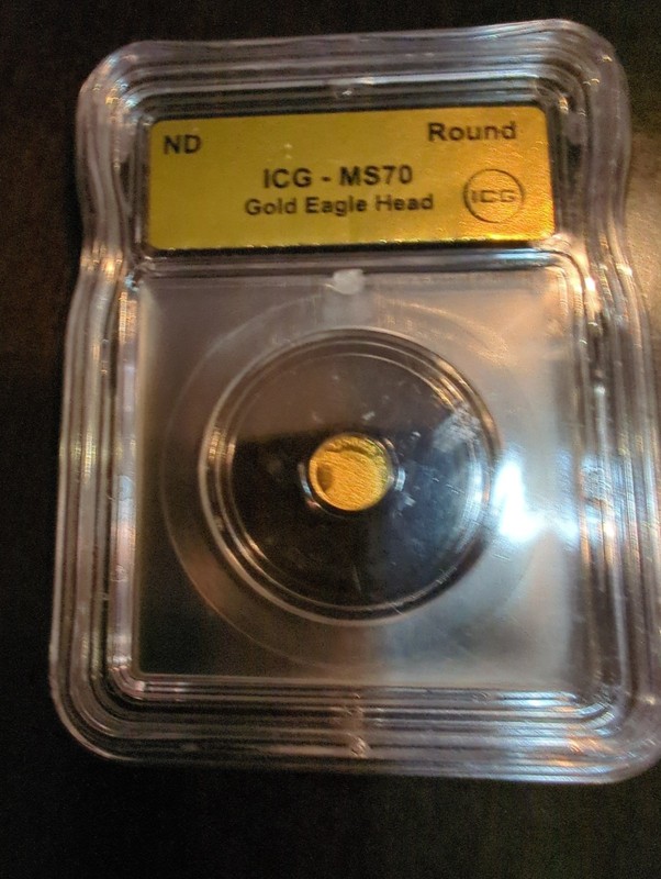 Eagle Head Gold Round Coin 1/500th Oz 